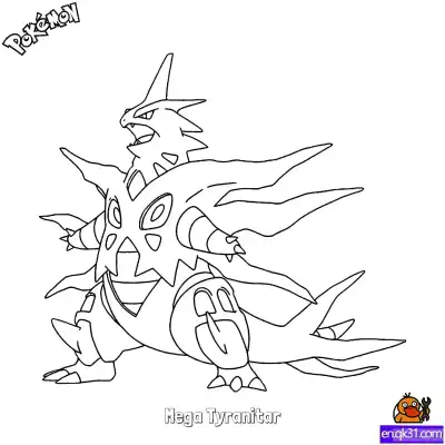 Free printable Mega Tyranitar Coloring Page - Free Printable Pokemon Coloring Sheets coloring page